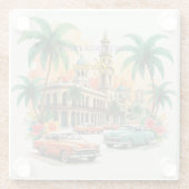 Vintage Cuba Travel - Greetings From Havana ガラスコースター (裏面)