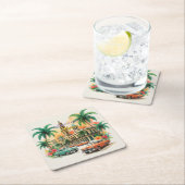 Vintage Cuba Travel - Greetings From Havana スクエアペーパーコースター (インサイチュ)