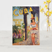 Vintage Cuban Tourist Commission Tropics Travel カード (黄色い花)