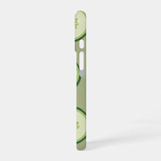 Vintage Cucumber Slice Pattern iPhone 16ケース (左側面)