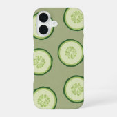 Vintage Cucumber Slice Pattern iPhone 16ケース (裏面)