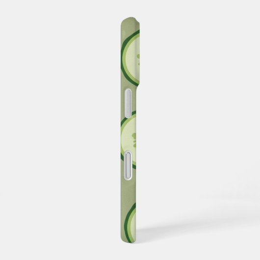 Vintage Cucumber Slice Pattern iPhone 16ケース (右側面)