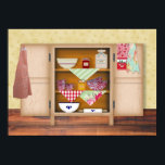 Vintage Cupboard Poster ポスター<br><div class="desc">This Vintage Cupboard Poster / Print features all mouse drawn art. The Country style cupboard is loaded with   Chic finds.</div>