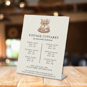 Vintage Cupcakes Retro Bakery Pastry 台座サイン