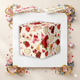 Vintage Cupid Floral Birthday Valentine フェイバーボックス