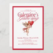 Vintage Cupid Galentine’s Gathering Party 招待状 (正面/裏面)