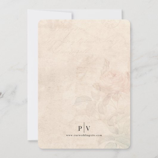 Vintage  Cupid Love Wedding Invitation 招待状 (裏面)