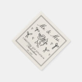 Vintage Cupid Romantic Bows Old Money Wedding スタンダードカクテルナプキン (角)