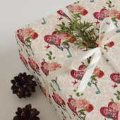 Vintage Cupid, Roses & Skeleton Keys Victorian ラッピングペーパーシート