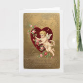 Vintage Cupid Valentine Card カード (正面)