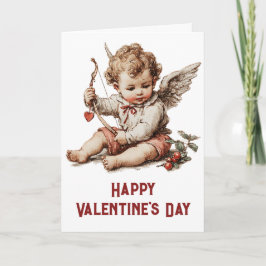 Vintage Cupid With Heart Bow カード