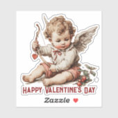 Vintage Cupid With Heart Bow シール (シート)