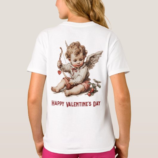 Vintage Cupid With Heart Bow Tシャツ (裏面)