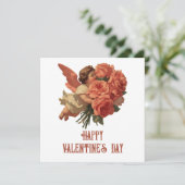 Vintage Cupid with Rose Bouquet カード (スタンド正面)