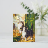 Vintage Curious Kittens Butterfly Thinking of You (スタンド正面)