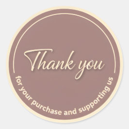 Vintage Cursive Thank You Business Sticker ラウンドシール