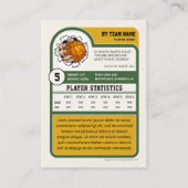 Vintage Custom Basketball Trading Card, Green コーリングカード (裏面)