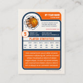 Vintage Custom Basketball Trading Card, Orange コーリングカード (裏面)