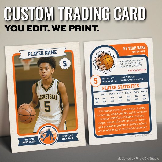 Vintage Custom Basketball Trading Card, Orange コーリングカード