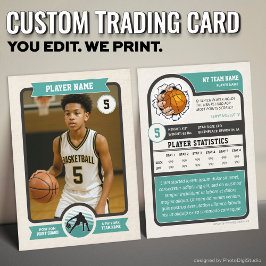 Vintage Custom Basketball Trading Card, Teal Sport コーリングカード