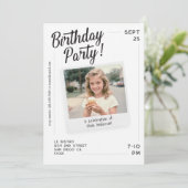 Vintage Custom Photo Adult Birthday Party  招待状 (スタンド正面)