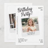 Vintage Custom Photo Adult Birthday Party  招待状 (正面/裏面)