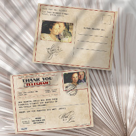 Vintage Custom photos  Old-Fashioned Thank You ポストカード