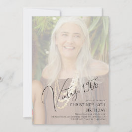 Vintage Custom Sixtieth Birthday Party Photo 招待状