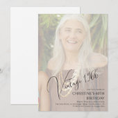 Vintage Custom Sixtieth Birthday Party Photo  招待状 (正面/裏面)