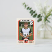 Vintage Custom Soccer Trading Card, Red Player コーリングカード (スタンド正面)