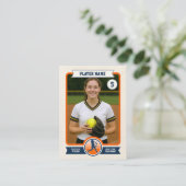 Vintage Custom Softball Trading Card, Orange Sport コーリングカード (スタンド正面)