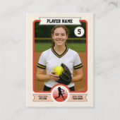 Vintage Custom Softball Trading Card, Red Player コーリングカード (正面)