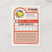 Vintage Custom Softball Trading Card, Red Player コーリングカード (裏面)