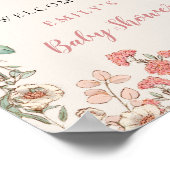 Vintage Cute Bunny Welcome Baby Shower ポスター (角)