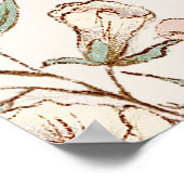 Vintage Cute Bunny Welcome Baby Shower ポスター (角)