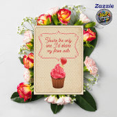 Vintage Cute Cupcake Funny Husband Valentine's Day カード