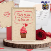 Vintage Cute Cupcake Funny Husband Valentine's Day カード