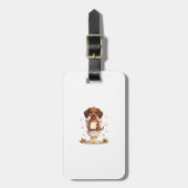Vintage Cute Dachshund on Toilet Cartoon Bathroom  ラゲッジタグ (正面縦)