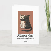 Vintage Cute Kissing Cat  Art Card カード (裏面)