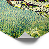 Vintage cute owl illustration ポスター (角)