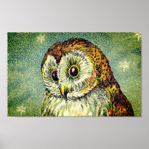 Vintage cute owl illustration