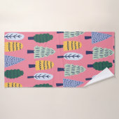vintage cute pine trees seamless pattern バスタオル (バスタオル)