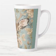 Vintage Cute Reindeer Deer And Florals Garden