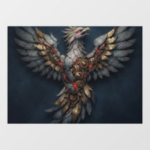 Vintage Cyber-Phoenix:Aged Gold & Neon Mythic Bird