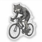 Vintage Cycling Wolf Fast Road Bike Rider シール (正面)