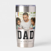 Vintage Dad Established Black Text Photo 保温保冷タンブラー (背面)