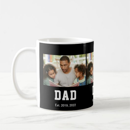 Vintage Dad Established Gift Photo コーヒーマグカップ (左)