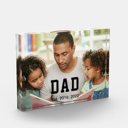 Vintage Dad Established Gift Photo フォトブロック (左)