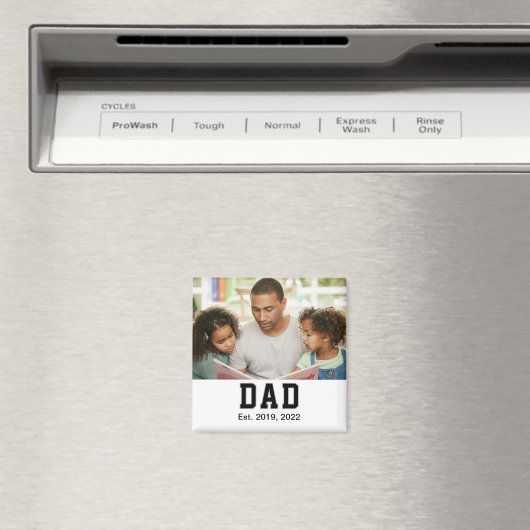 Vintage Dad Established Gift Photo マグネット (インサイチュ (食洗機))