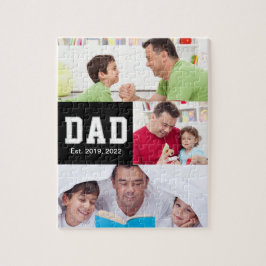 Vintage Dad Established Gift Text 3 Photo  ジグソーパズル